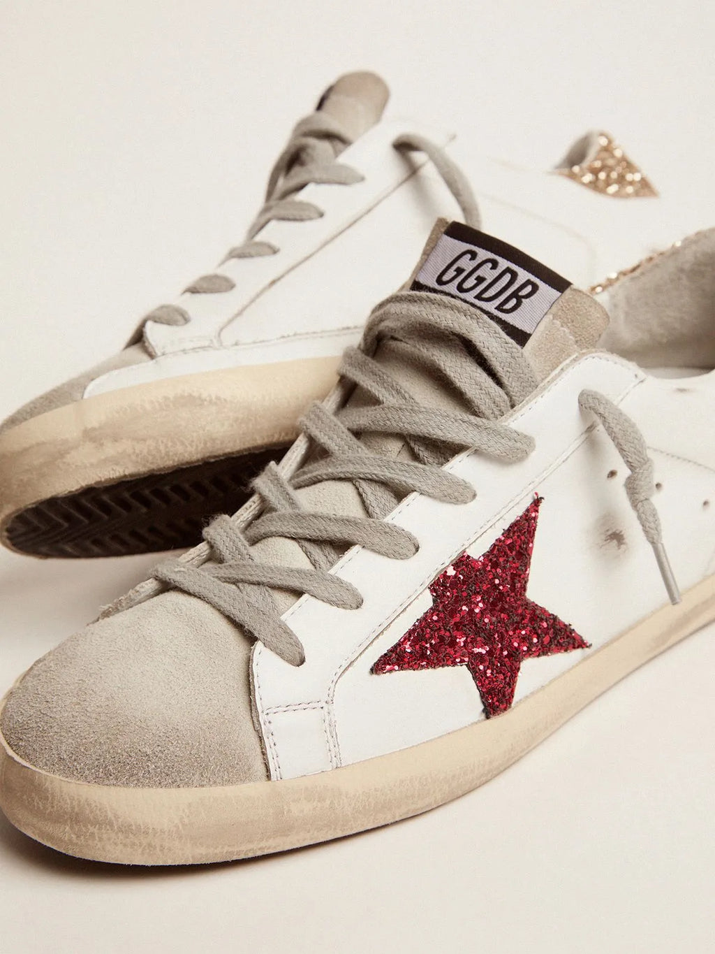 Sneakers Super-Star con stella glitter colorata e talloncino (Prezzo affare)