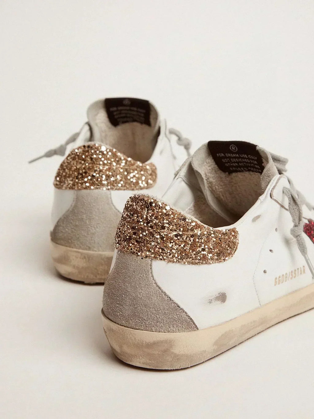 Sneakers Super-Star con stella glitter colorata e talloncino (Prezzo affare)