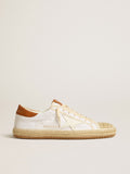 Men's Super-Star LTD in canvas with white leather star and raffia toe