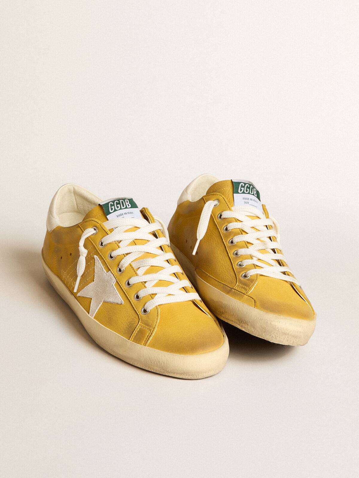Honey Super-Star with white suede star and white nappa leather heel tab