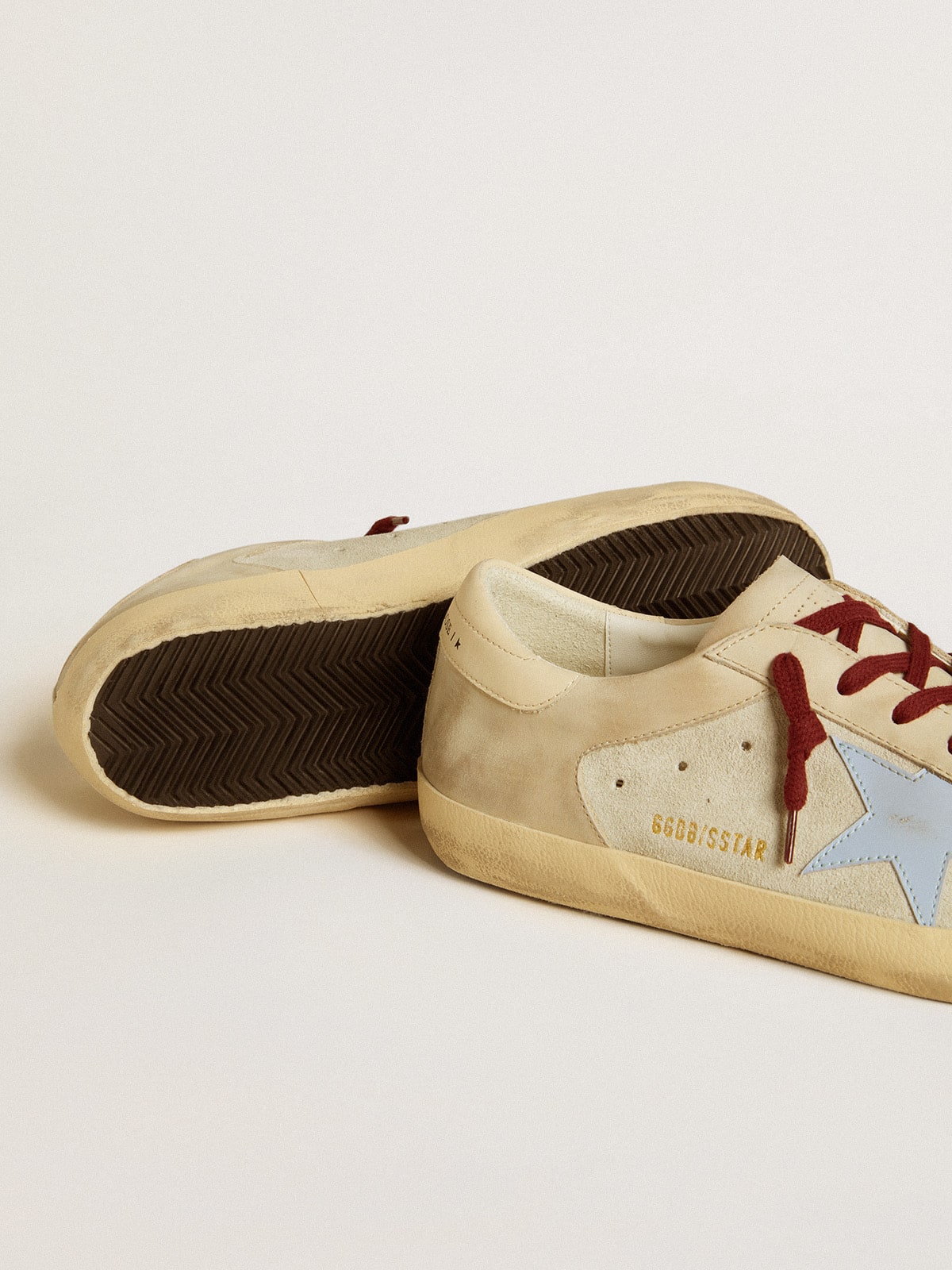 Super-Star in suede e nabuk con stella e talloncino in pelle