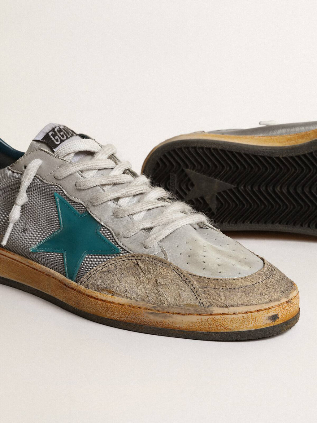 Men's Ball Star LAB in gray nylon with aqua-green star