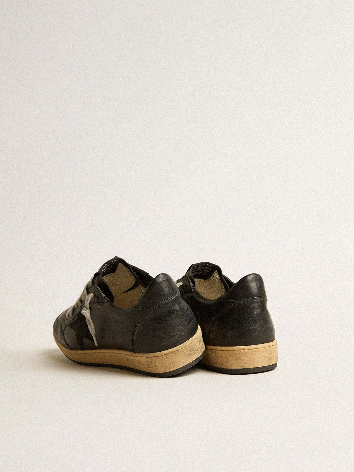 Men's Ball Star in black nappa with suede star and nappa heel tab