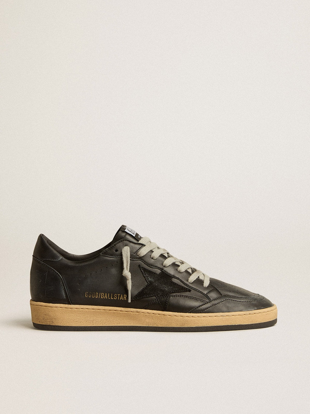 Men's Ball Star in black nappa with suede star and nappa heel tab