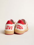 Men's Ball Star Wishes in white leather with a red star and heel tab