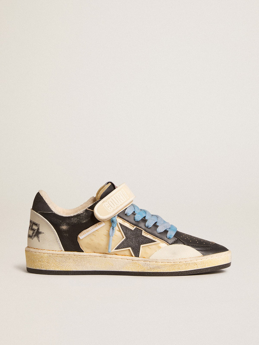 Men's Ball Star Pro in black leather with Velcro strap