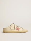 Women's Super-Star Sabots in nappa with pink leather star
