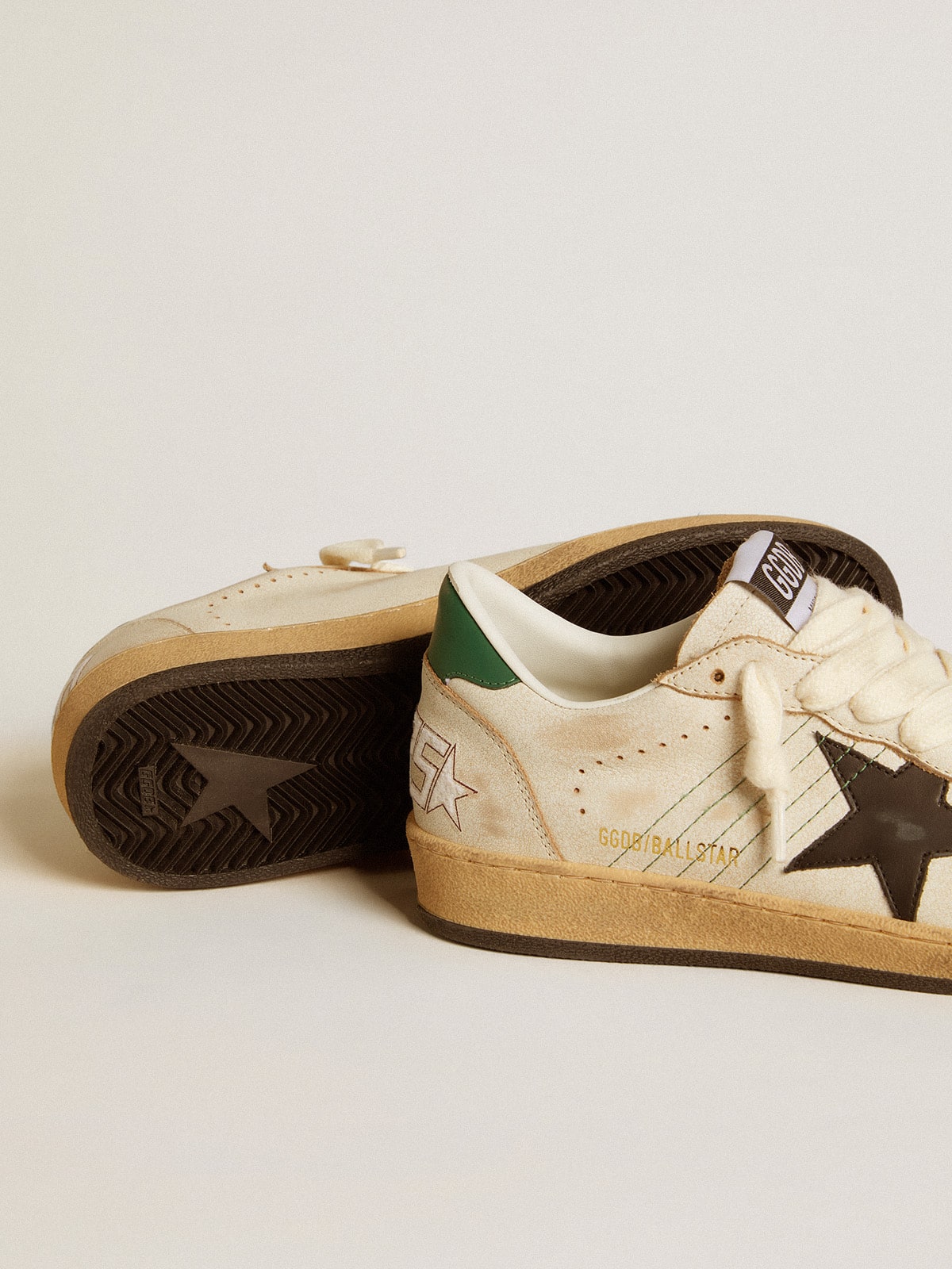 Women’s Ball Star with black leather star and green leather heel tab