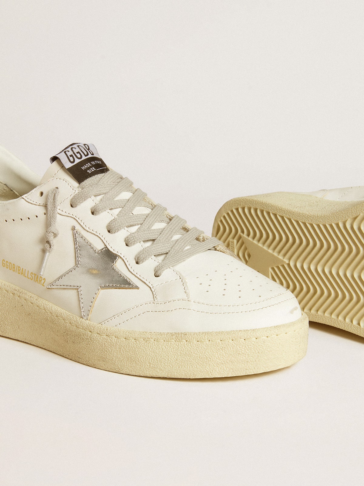 Women's Ball Star 2 with silver leather star and silver glitter heel tab