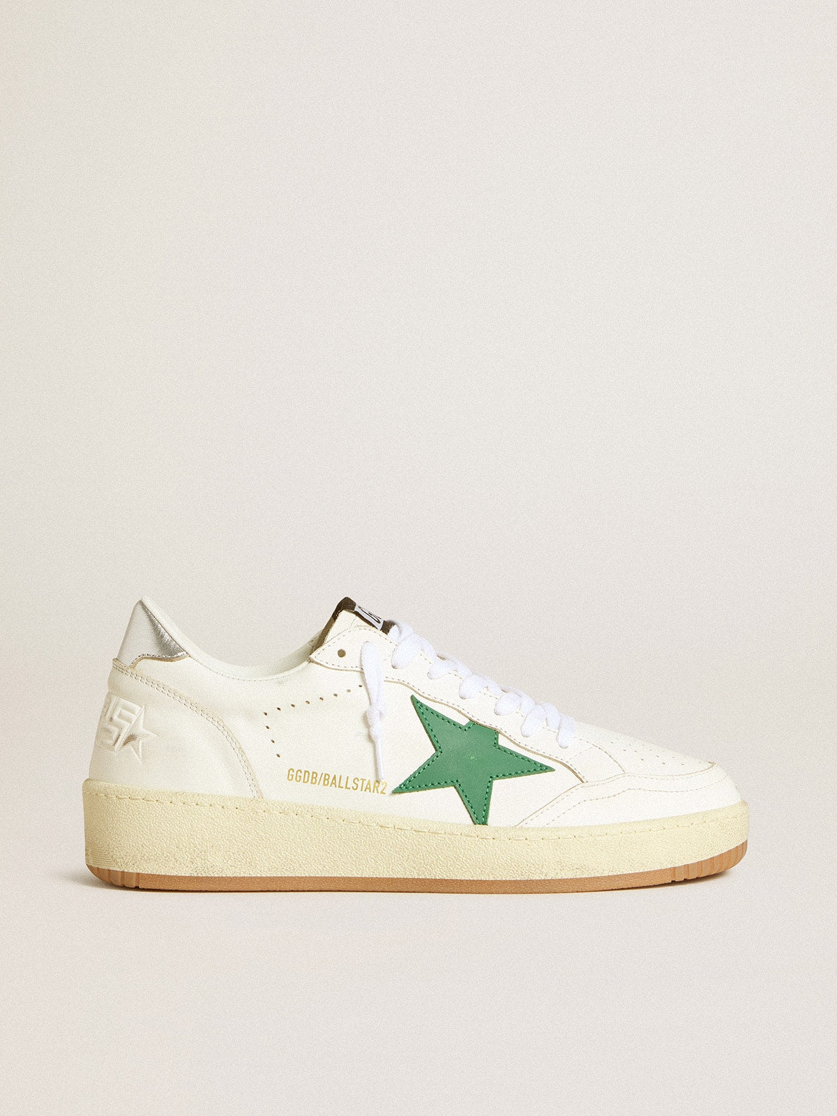 Women's Ball Star 2 with green leather star and metallic leather heel tab